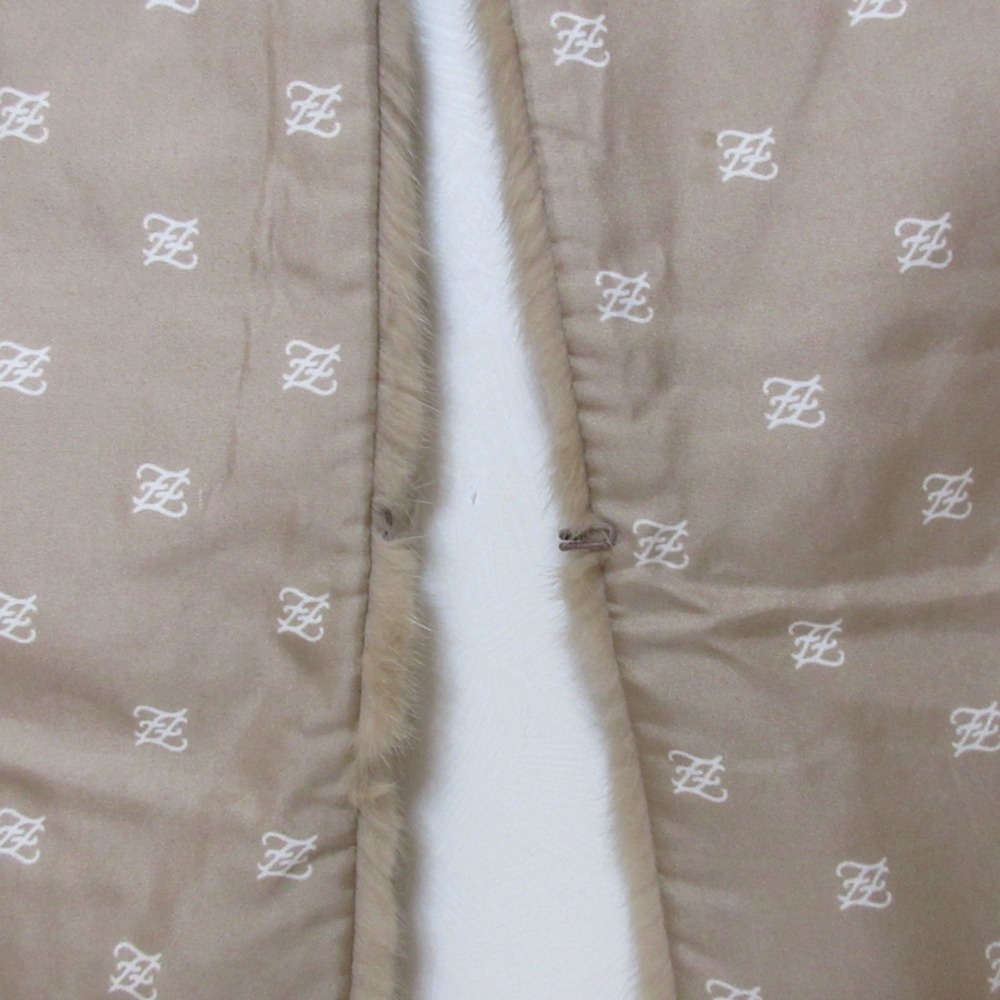 FENDI Mink Fur Fringe Stole Scarf Tippet Brown Beige Women's - Picture 7 of 11
